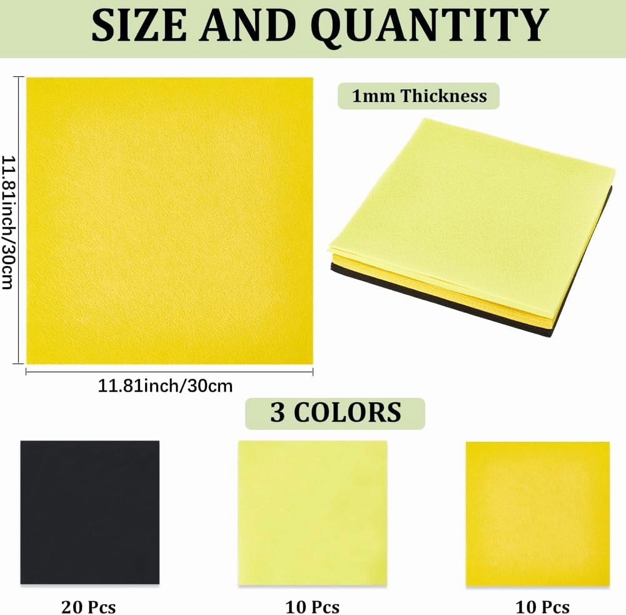 40Pcs 3 Colors Felt Fabric Sheet Squares Stiff Sheets Crafts Non Woven Felt Fabric Assorted Color for DIY Patchwork Sewing School Crafting Projects Party Decoration 12"x12"(30x30cm) 1mm Thick 1 Set