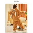 thumbnail image 2 of Unisex Men Women Animal Oneises Couple Pajamas One-piece Pyjamas Winter Coral Fleece Cartoon Homewear Large Size Hooded Jumpsuit, 2 of 6