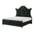 thumbnail image 2 of Luxurious Beautiful King Size 5pc Panel Bed Set Tufted Headboard Black, 2 of 8