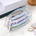 thumbnail image 4 of Transparent Design Pen Bag (High Capacity Tpu Pencil Case), Quad-Zip Compartmentalization Enables Visible Separation Of Highlighters/Standard, Capacity Transparent Design(#A), By Meiiso, 4 of 7