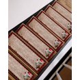 thumbnail image 3 of Red Christmas Stair Treads for Wooden Steps Indoor Runner Rug Carpet,Cow Snowflake Red Plaid Farmhouse Wooden Winter 15 Pieces Peel and Stick Staircase Step Treads Covers Throw Door Mats,30"x8", 3 of 7