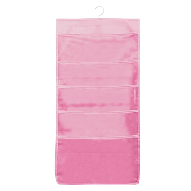 Organizador de armario colgante Estante de pared de doble cara Bolsa de almacenamiento de armario para calcetines de ropa interior - Rosa - 15 bolsillos kenally HA3102-03B