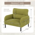 thumbnail image 3 of Modern Accent Chair,Armchair,Corduroy Fabric Sofa Chairs,Upholstered Armchair for Living Room,Bedroom,Office,Olive Green, 3 of 7