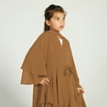 thumbnail image 4 of IDOPIP Kids Girls Muslim Chiffon Abaya Open Front Cardigan Modest Dress with Hijab Middle East Arabian Robe, 4 of 9