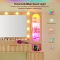 thumbnail image 3 of Afuhokles Fluted Vanity Desk with Lighted Mirror and Charging Station, Makeup Vanity with Shelves and 6 Drawers for Bedroom, Oak, 3 of 9