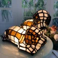 thumbnail image 5 of Bieye L10772 Dogs in Love Tiffany Style Stained Glass Accent Table Lamp Night Light for Bedside Living Room Bedroom Animal Pet Lovers Home Decoration, 5 of 6