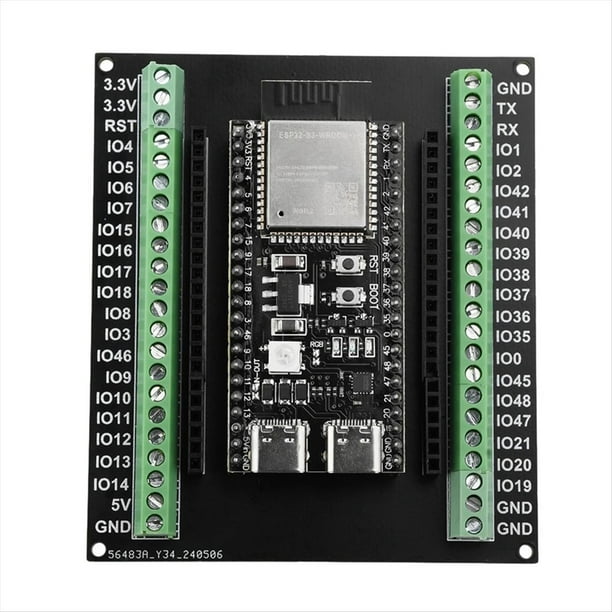 Placa de Expansión ESP32-S3 GPIO 1 en 2 Placa de Expansión Placa de Expansión de Doble Capa con Placa de Desarrollo N8R2/N16R8 C