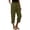 A-Green693, variant on Elastic Waist Tulip-Hem Capri Pants for Women Loose-Fit Pocketed Casual Everyday Cropped Trousers 2/2