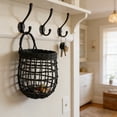 thumbnail image 3 of Upgraded Woven Basket Kitchen Ginger And Garlic Storage Container Vintage Wall Mounted Basket Small Hanging Basket Flower Basket Kitchen Hanging Basket Q, 3 of 6