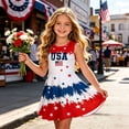 thumbnail image 2 of Bainana Girls Patriotic Dress Kids July 4Th Celebration Sleeveless Dress Toddler And Teens Red White And Blue Anniversary Party Sundress Red Size 15-16 Years, 2 of 4