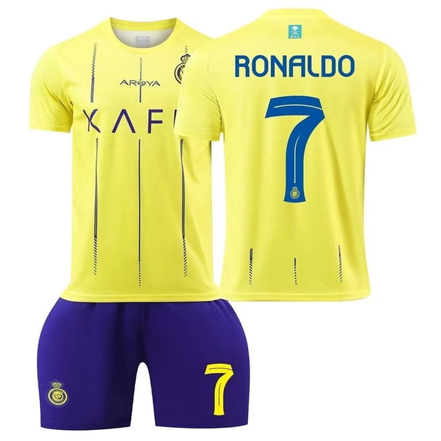 Camiseta de París No. 7 Mbappé Manchester City Riyadh Portugal No. 7 Ronaldo uniforme de fútbol para adultos y niñosNueva casa número 7 de Riad