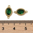 thumbnail image 4 of Ion Plating(IP) 304 Stainless Steel Cubic Zirconia Oval Links Connector Charms Real 18K Gold Plated Mixed Color 12.5x6.5x2.5mm Hole: 0.8mm, 4 of 4