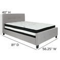 thumbnail image 4 of Flash Furniture Tribeca Full Size Tufted Upholstered Platform Bed in Light Gray Fabric with Pocket Spring Mattress, 4 of 5