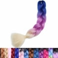 thumbnail image 2 of SEGO 3PCS/Lot Ombre Jumbo Braiding Hair Extensions Colored Hair Weave Synthetic Crochet Twist Box Braid Hair Black/Pink/Blue/Purple Fake Hair Extension for Women, 2 of 8