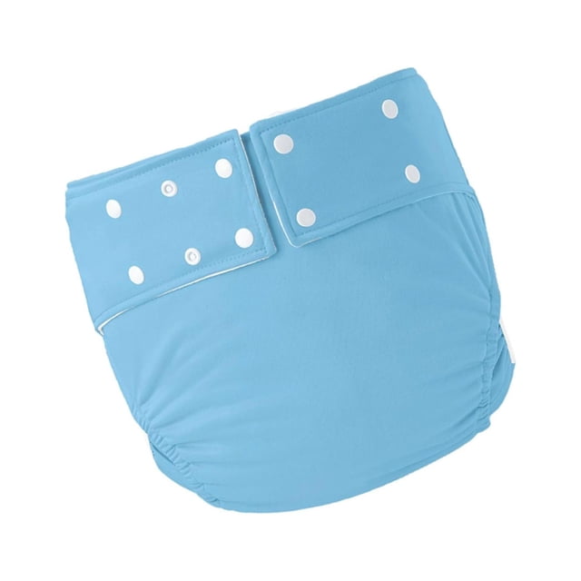 Unatoiry Adult Cloth Diapers Adult Nappy Reusable Incontinence Leakfree Against Light blue 72-92cm 1Set