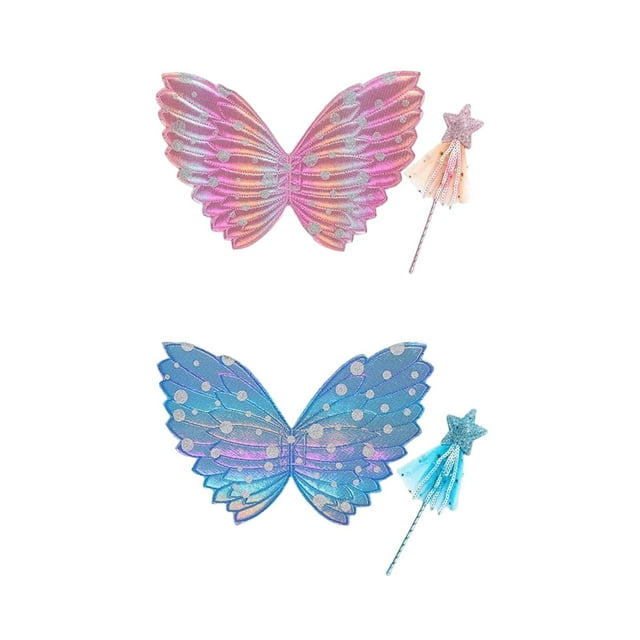 2 uds., conjunto y varitas de hadas para niñas y , disfraz de ala de y azul Sunnimix Ala de vestuario