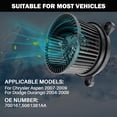 thumbnail image 4 of 700167 AC Heater Blower Motor Fan Assembly, OEM 5061381AA, Fit for Chrysler Aspen 2007-2009/Dodge Durango 2004-2009, 4 of 8
