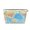 Silver, variant on Travel Leather Makeup Bag World Map Trapezoid Cosmetic Organizer Pouch for Women Gold