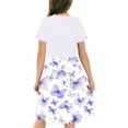 thumbnail image 7 of Pounoo New Kids Dresses Girls Cute Print Short Sleeve Casual Dresses Round Neck Knee Length Dress Stretchable Girls Dresses 7-8, 7 of 7