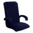 thumbnail image 2 of Velvet Swivel Computer Cover Slipcover Furniture Soft Dustproof Polyester Elastic Office Arm Cover for Computer , navy blue, 2 of 5