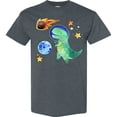 thumbnail image 3 of Inktastic Tyrannosaurus Rex Vs. Meteor Fun Space Dinosaur T-Shirt, 3 of 5