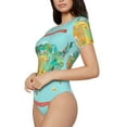 thumbnail image 2 of Easygdp USA Tourist Map Women's One-Piece Swimsuit Slim Fit Crew Neck Bodysuit Athletic Swimwear with Concealed Buckle - Small, 2 of 9