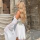 thumbnail image 4 of Elegante vestido de princesa con corsé para mujer, vestido mini informal de hada con mangas abullonadas estilo vintage 2022, vestidos dulces de verano para mujer para fiesta, 4 of 5
