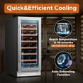 thumbnail image 6 of Ca'Lefort Two 15 inch Wine Fridge,66 Bottle Dual Zone Wine Cooler Refrigerator,Freestanding & Built-in with Stainless Steel frame for Kitchen Office, 6 of 8