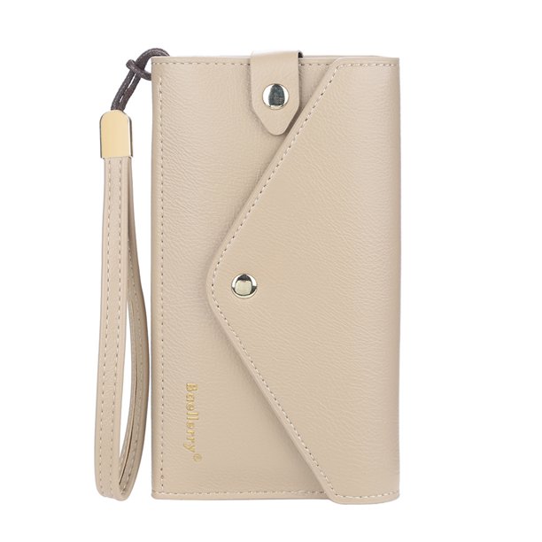 Monedero para mujer, bolso para teléfono, tarjetero, bolso de mano, bolso de mano, monedero Abanopi Beige