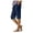 Dark Blue, variant on MDUKONU Women's Elastic Waist Linen Shorts Quick Dry Below Knee Shrink Resistant Purple XL