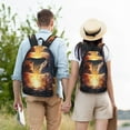 thumbnail image 4 of Rocae Red And White Flame Fox for Canvas College Laptop Backpack for Men Women-Medium, 4 of 5