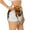 White, variant on Cartoon Cheetah With Attitude for Double-layer Running Short for Women, Perfect for Gym, Tennis, and More, Featuring a Convenient Pocket-Large