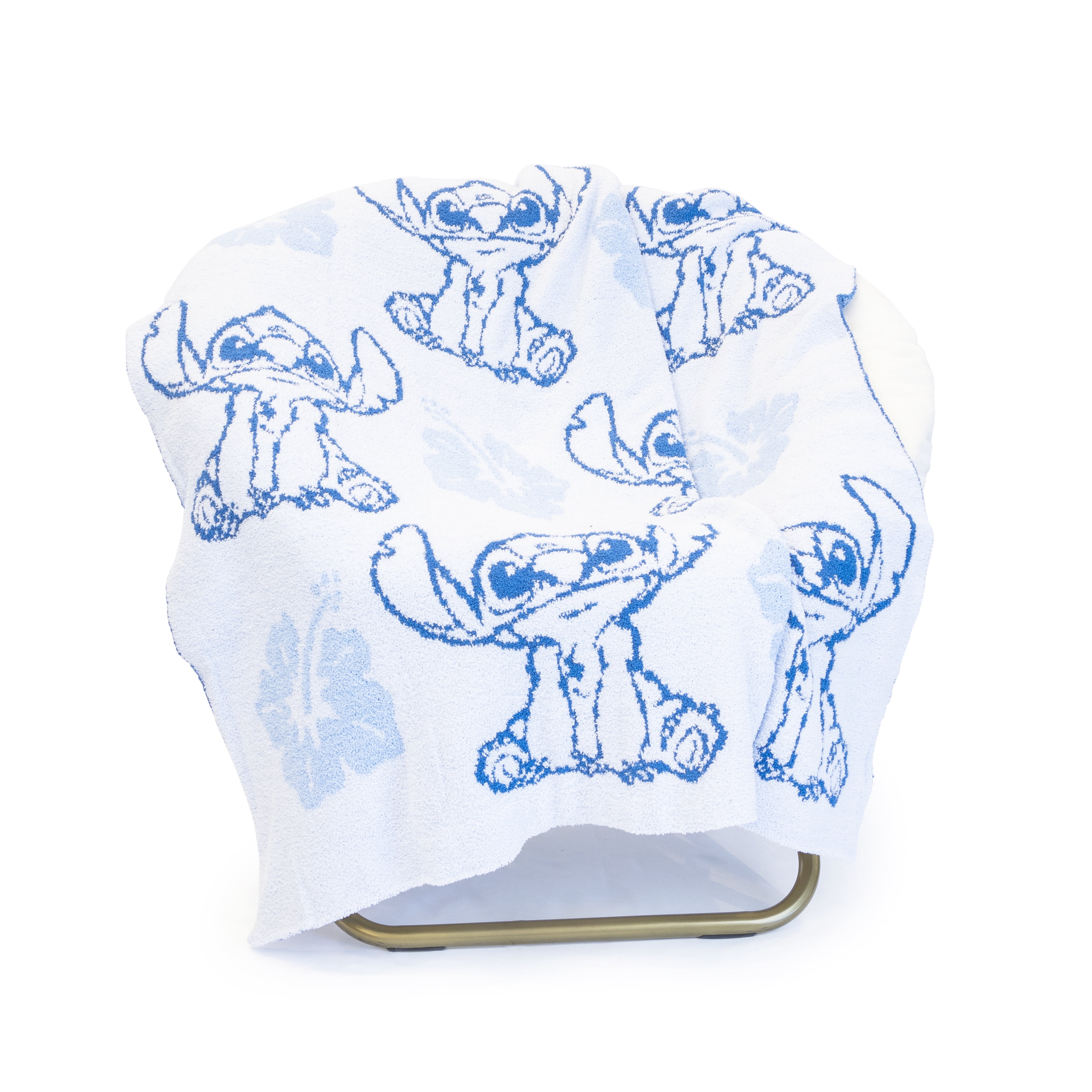 Disney Lilo & Stitch Hawaiian Flower Feather Knit Throw Blanket – Soft Kids Bedding