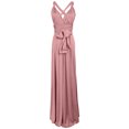 thumbnail image 5 of CIENVNSTG Women Sexy Sleeveless V-Neck Maxi Dress Evening Long Prom A-Line Dress Spaghetti Strap Wedding Cocktail Maxi Gown Pink XL, 5 of 6