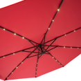 Deluxe Polyester Offset Patio Umbrella with LED lights 10' by