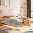 thumbnail image 4 of Yellow Glamorous Double Bed Velvet Kawaii Floating Modern Smart Twin Bed Frame Full Size Sleeping Litera Luxury Bedroom Set My Lux Decor Round, 4 of 7
