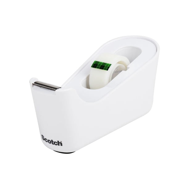 Dispensador de cinta blanca escocesa con 1 rollo de cinta adhesiva mágica