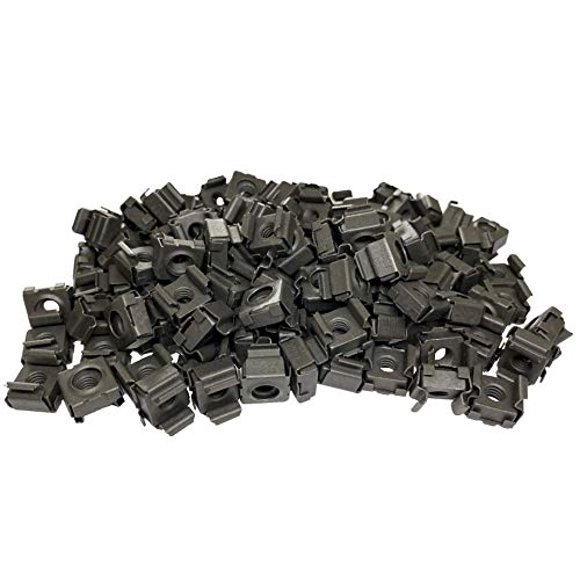 RackGold® Black 12-24 Cage Nuts 100 Pack - USA Made