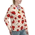 thumbnail image 6 of Wukai Red Ladybug Print Womens Hoodies Fleece Sweatshirts Long Sleeve Sweaters Pullover Fall Outfits Winter Clothes-Small, 6 of 7