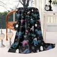 thumbnail image 2 of Black Cartoon Dinosaurs Eggs Pattern Blanket,Comfortable Soft Flannel Throw Blanket,All Season,Warm Lightweight Blankets for Sofa Bed Couch Living Room Chair,60"x80", 2 of 4