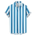 thumbnail image 6 of CQONEPT Striped Button Down Shirts for Mens Casual Short Sleeve Shirt Summer Beach Vacation Tops for Mens Light Blue S, 6 of 7