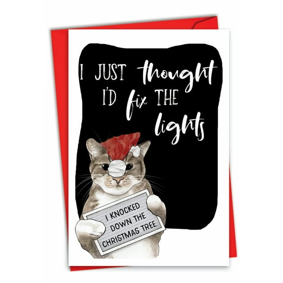 1 Funny Christmas Card with Envelope - Fix The Lights C3471XSG
