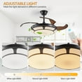 thumbnail image 4 of 42" Modern Fandelier Retractable Ceiling Fan with Light and Remote, LED Dimmable Ceiling Fan with Quiet 6-Speed Reversible Blades for Living Room, Bedroom, or Dining Room, 4 of 10