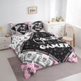 thumbnail image 3 of Homewish Abstract Gamer 7-Piece Bedding Comforter Set For Teens Boys Girls,Video Game King Bedding Sets,Black Pink Ultra Soft Bed Sheets,Lightweight Room Decor,Reversible, 3 of 8