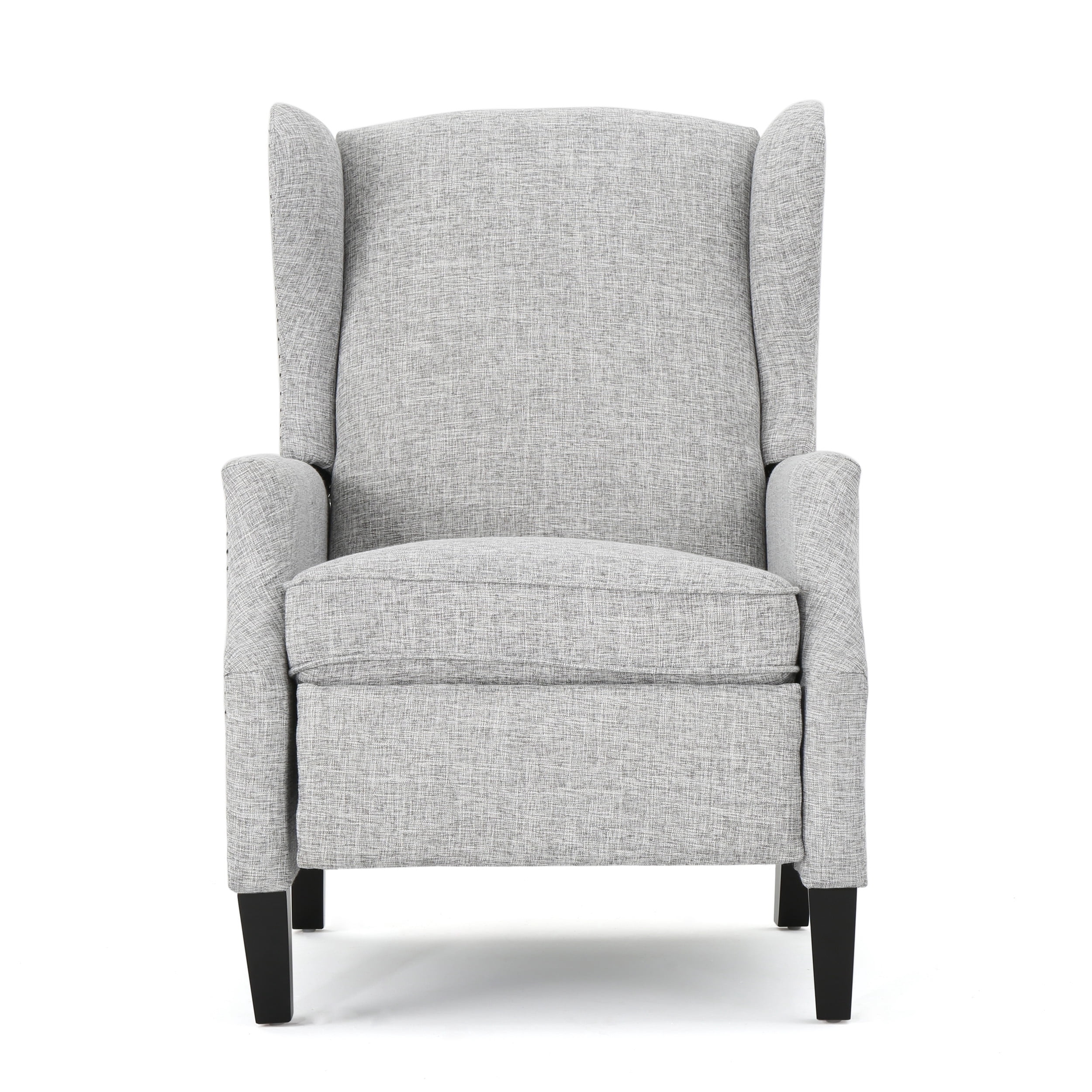 Euroco Traditional Wingback Recliner Chair with Studded Trim,100% Polyester Upholstery