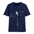 thumbnail image 4 of Fgnfyis Hauts pour Femmes T-Shirt Décontracté à Lettres Col Rond Manches Courtes Tunique T-Shirts pour Femmes Marine TTG, 4 of 4