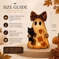 thumbnail image 2 of Lighted Vintage Patchwork Ghost, Led Lighted Vintage Patchwork Ghost with Black Cat, LED Glowing Halloween Figurine, Rustic Fall Figurine Decoration for Mantel Shelf Entryway Porch, A, 2 of 8