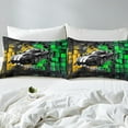thumbnail image 4 of Erosebridal Racing Car Bed Sheets King,Geometric Buffalo Bedding King Size,Golden Green Sheet Set King,Lightweight Car Room Decoration,4 Pieces, 4 of 7
