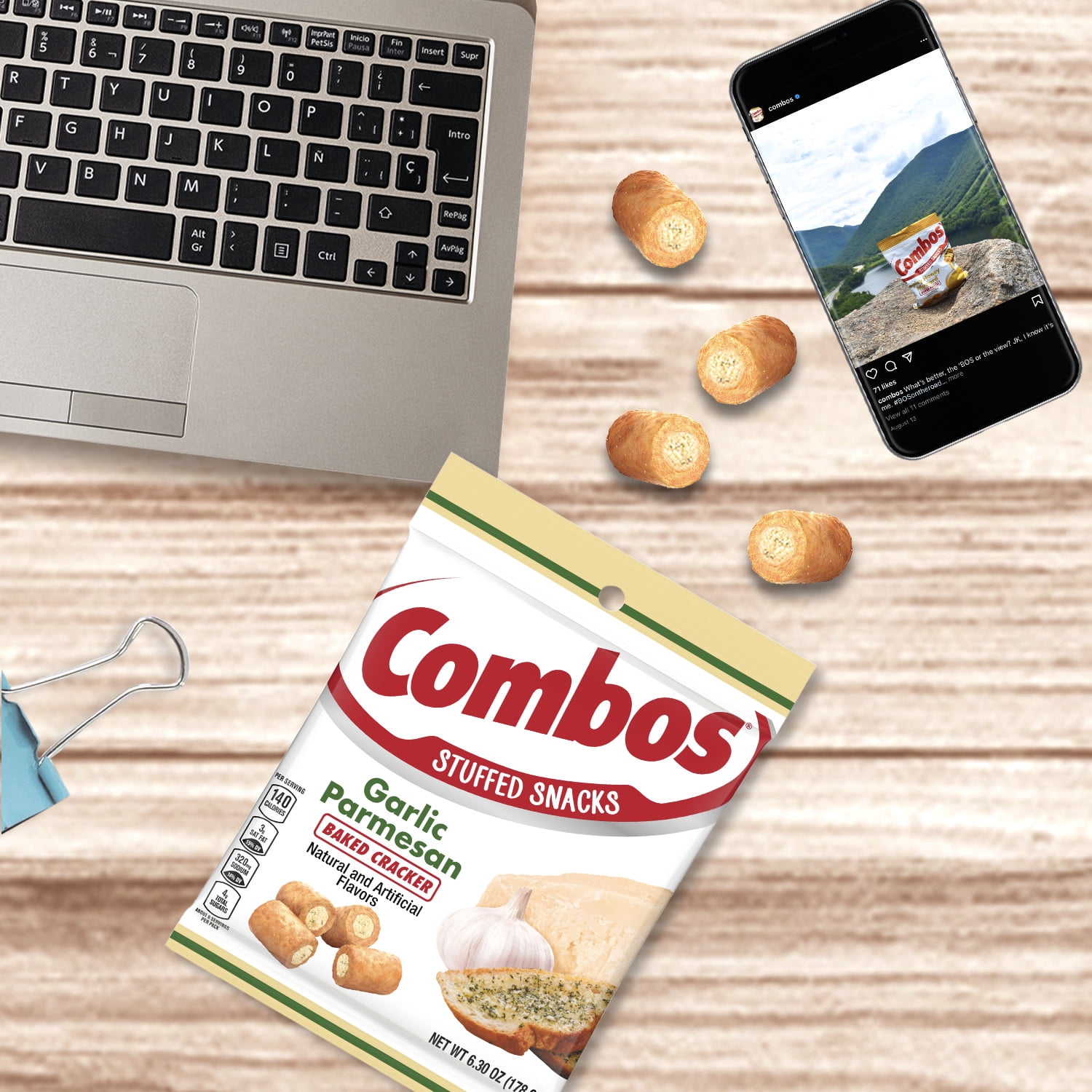 Combos Parmesan Garlic Baked Snacks - 6.3 oz Bag