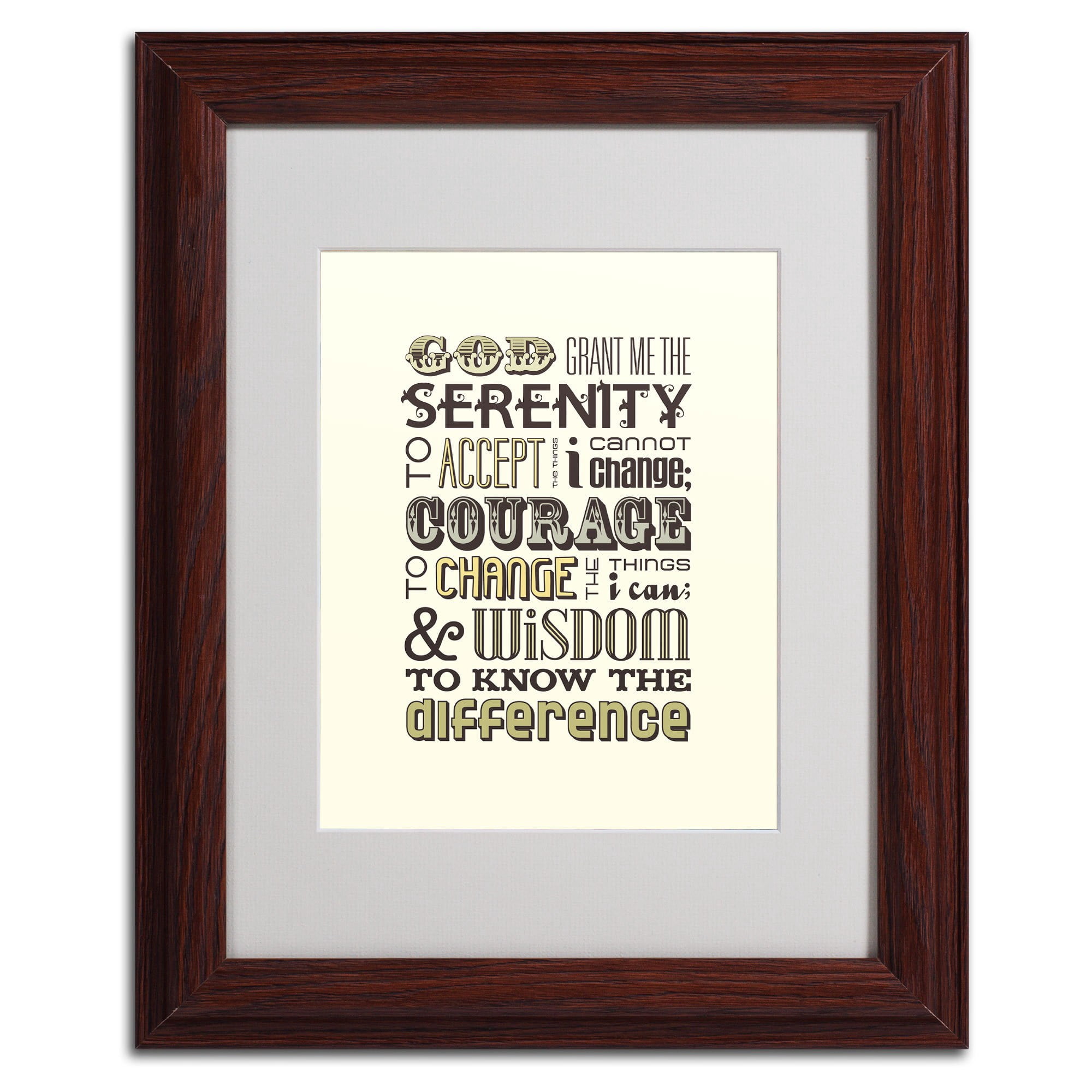 Trademark Fine Art "Serenity Prayer I" Canvas Art by Megan Romo, Wood Frame